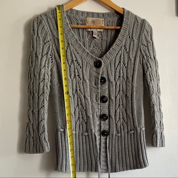 American Rag Grey Knit Button Up Cardigan - Picture 6 of 8